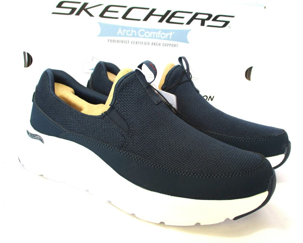 New SKECHERS Arch Comfort Flex Relaxed Fit Blue Slip On Sneakers Men's Sz 9